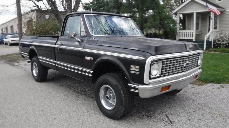 1972 Chevrolet Cheyenne 4x4 FACTORY AC, BLACK / BLACK #2575992 | Hemmings