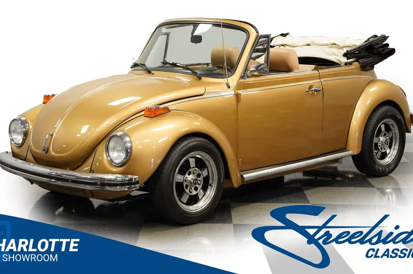 BEET SIDE VIEW ゴールド 1974 Volkswagen Super Beetle Convertible Concord, North Carolina
