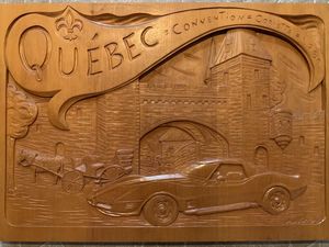 Wood carving autographed by Mr. Arkus-Duntov