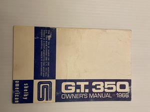 Shelby G.T. 350 1966 owners manual