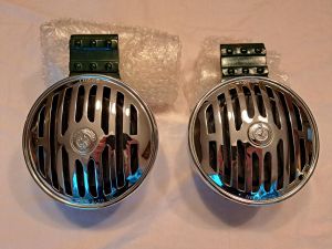 Lucas New Alto chrome horn set 1930's Jaguar SS100