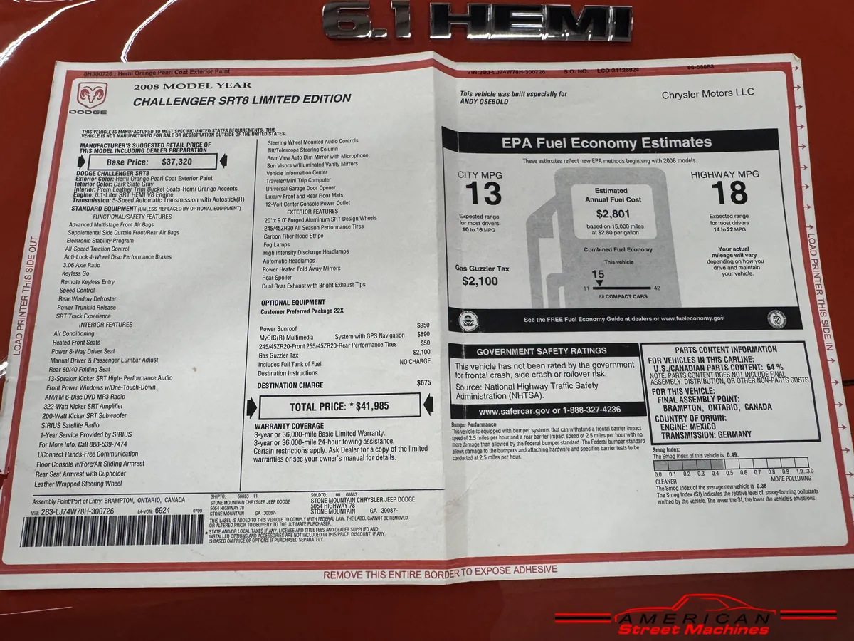 2008 Dodge SRT8 Limited Edition | Hemmings